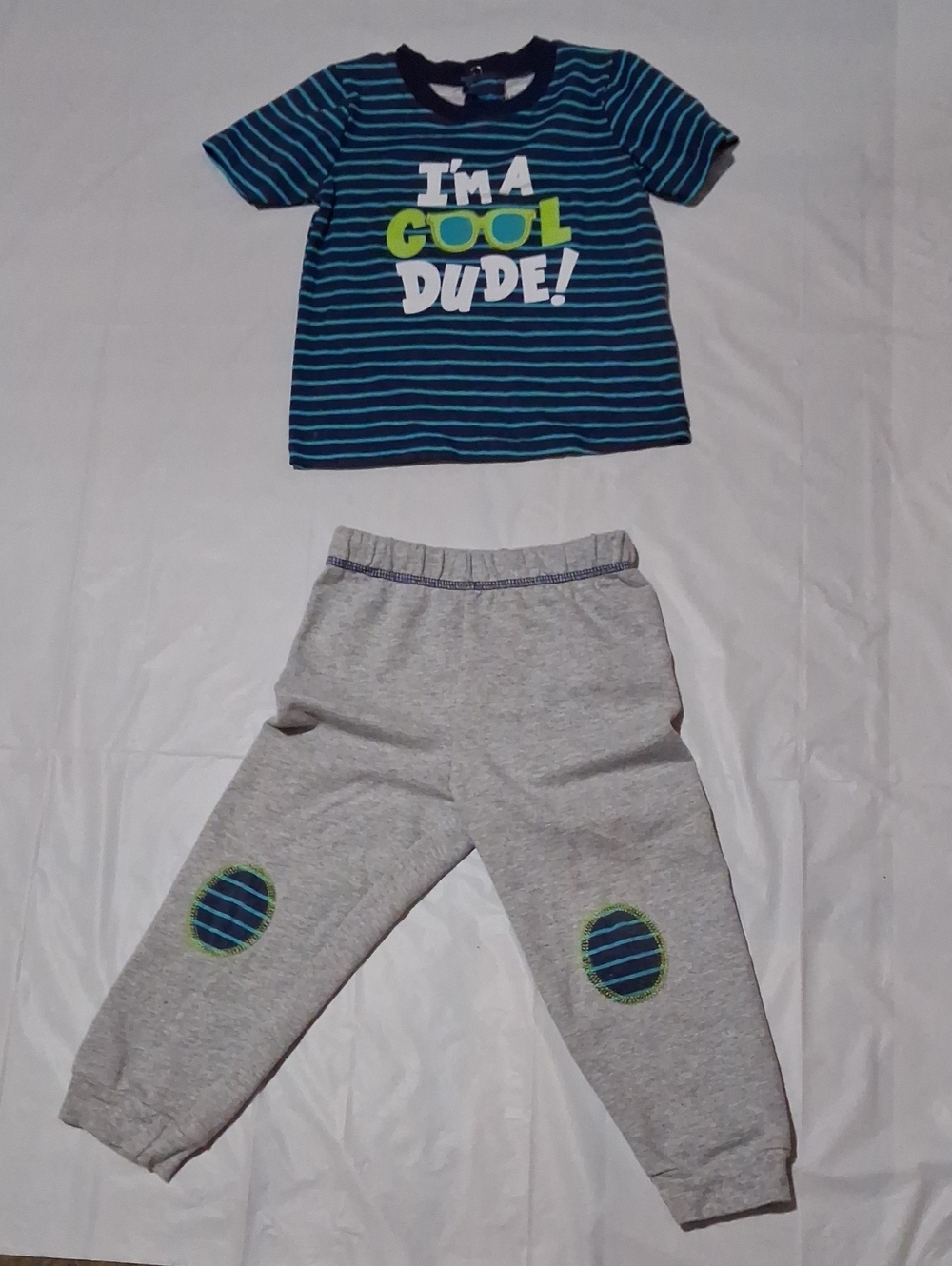 Quacker Jack Navy Tee with Teal Stripes - Toddler